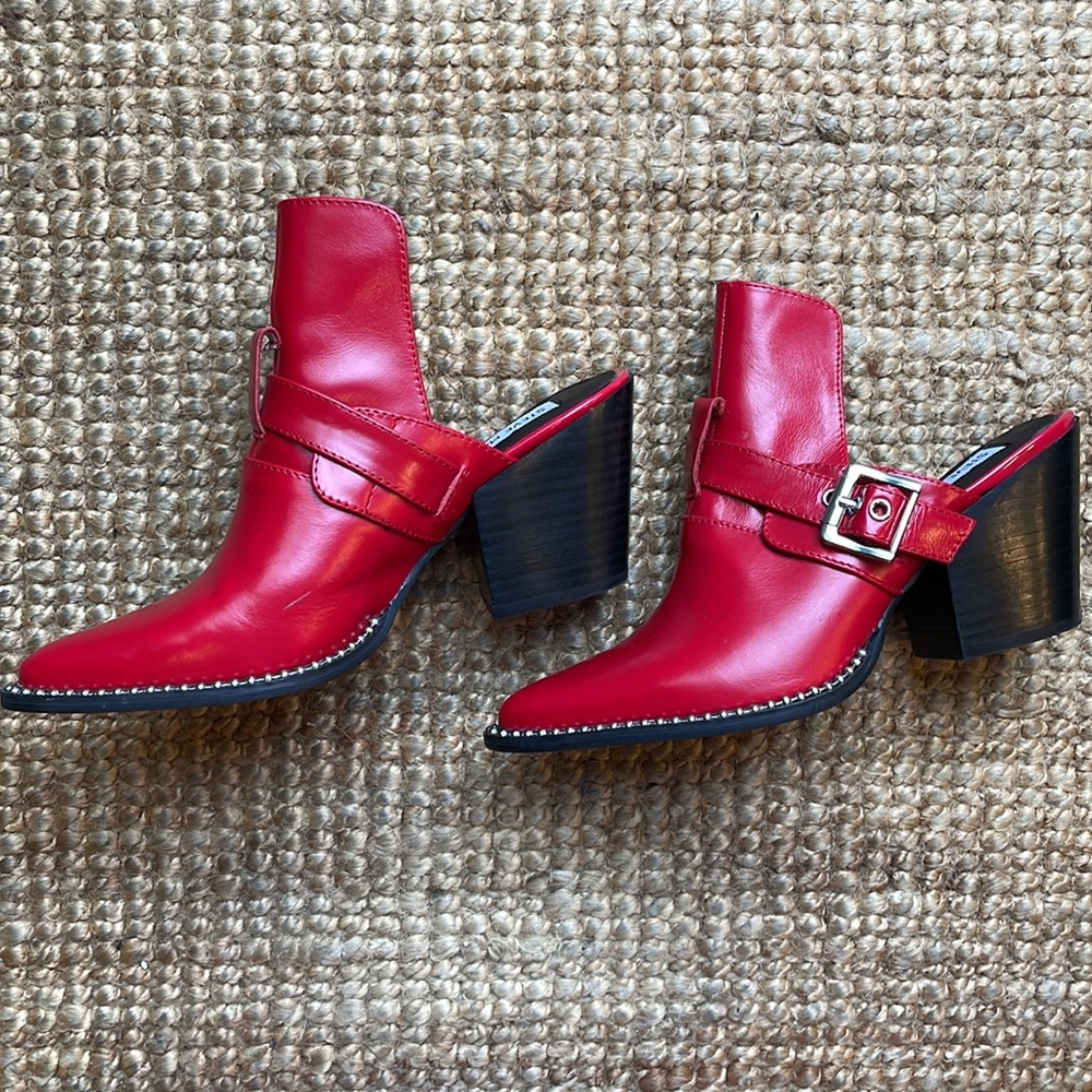 Steve Madden Red Leather Mules